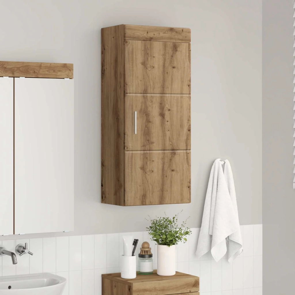 Armadio da bagno a muro con porta TULUM Rovere artigianale 880340