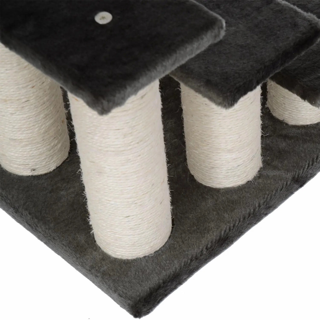Scaletta per gatti a 3 gradini in peluche per divano finestra e letto in truciolato grigio stabile antiscivolo per interni