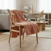 Coperta a quadri rosa salmone 130x170cm SAVORA