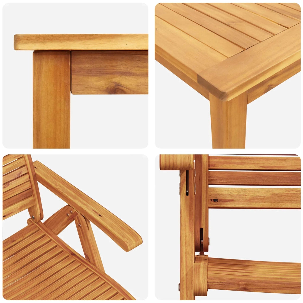 Set da Pranzo per Giardino 7 pcs Marrone 3375625