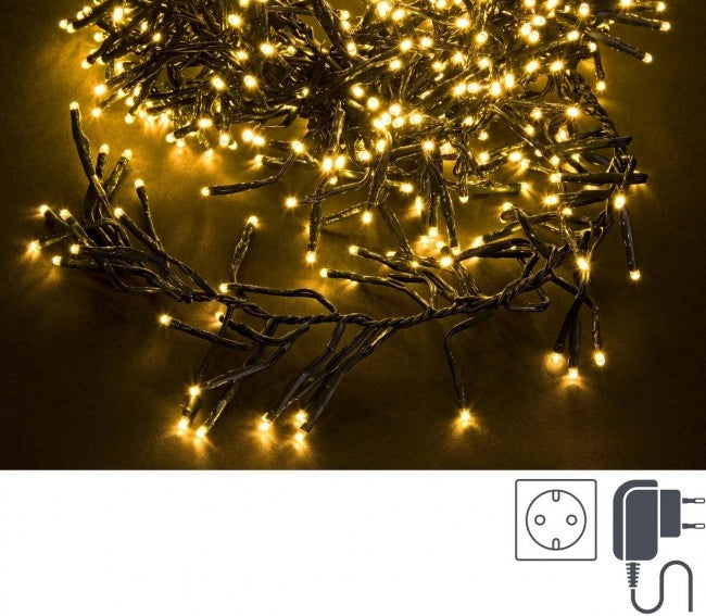 Cluster Luci 768 LED Classic, Filo Verde 3mm, IP44 (6 Pezzi)