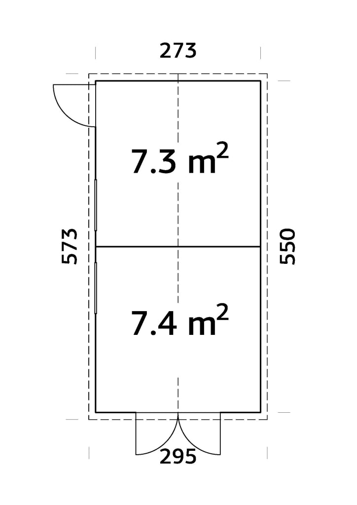 Casetta in legno non trattato Dan D 273X550