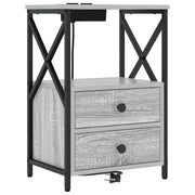 Comodino | Armadio da Notte | Mobiletto da notte con cassetto Grigio Sonoma 40 x 31 x 60 cm