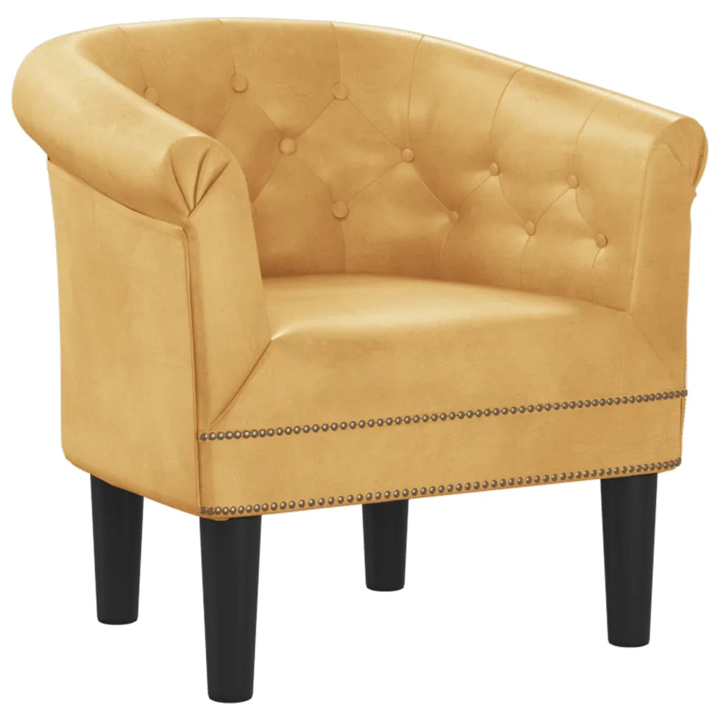 vidaXL Poltrona Cabriolet Dorata in Similpelle