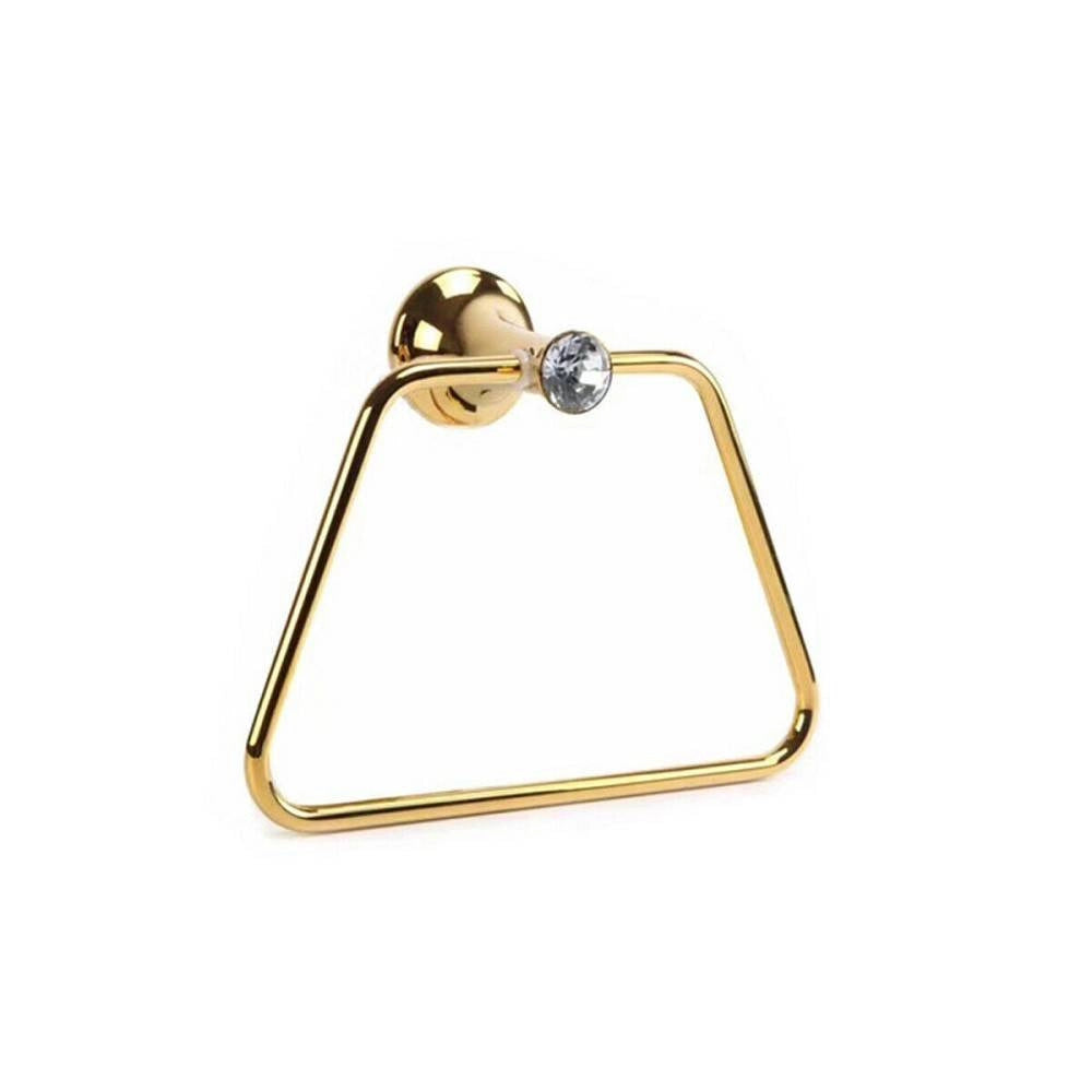 Trade Shop - Porta Asciugamani Per Bagno A Muro Parete Salviette Dorato Supporto Arredo Bagno -