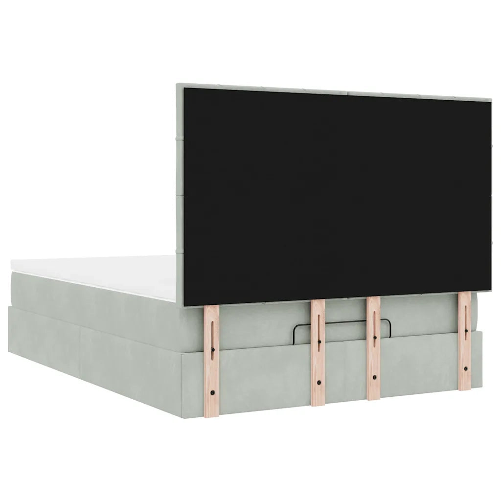 Struttura Letto Pouf con Materassi 140x190 cm Velluto 3314318