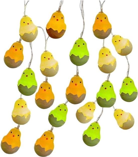 Cavo di illuminazione con 20 LED, decorazione pasquale per interni e feste di Pasqua, 3 m, con timer, alimentato da batterie