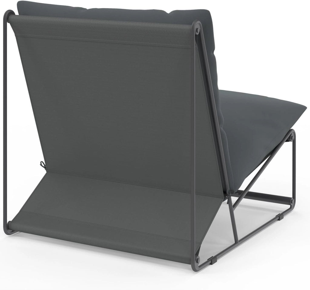 Set di 2 poltrone da Giardino Grigio Napoli con Cuscini Grigio Antracite