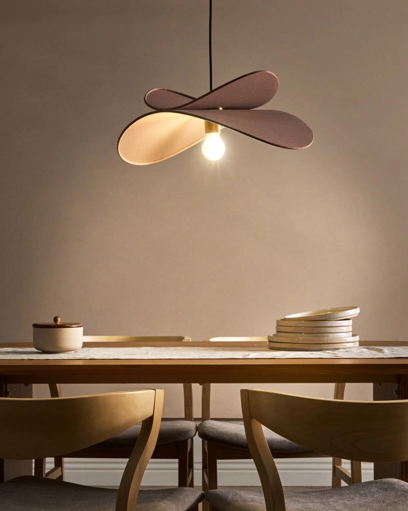 Lampada a sospensione in tessuto di lino marrone 105 cm illuminazione a sospensione design moderno lampadina a vista
