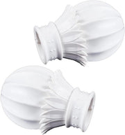 2 pezzi di capocorda decorativi per sostituzione - Testa di prugna - Diametro interno 29 mm - Capocorda per asta di tenda a palla - Per tappi di passaggio per tende.