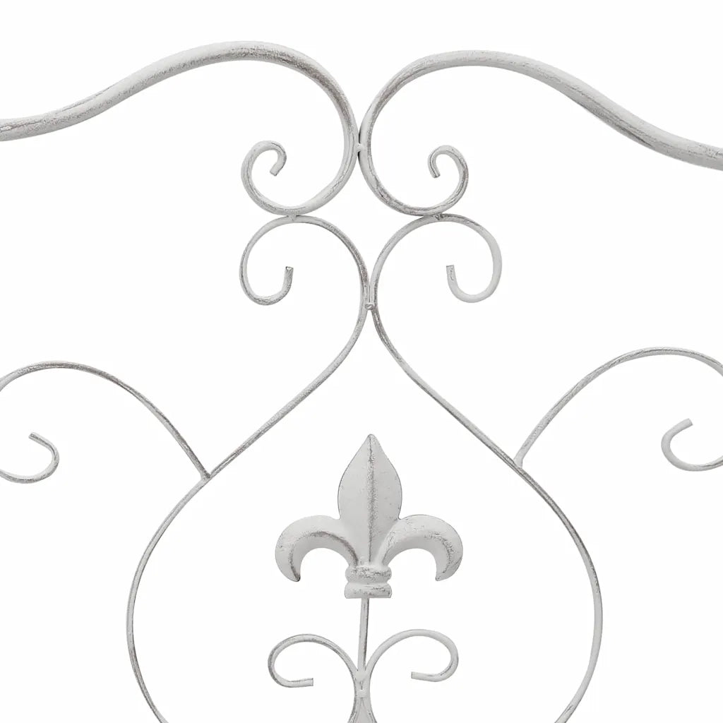 Panchina da giardino Bianco Antico 104 x 54 x 93 cm Acciaio 42008112