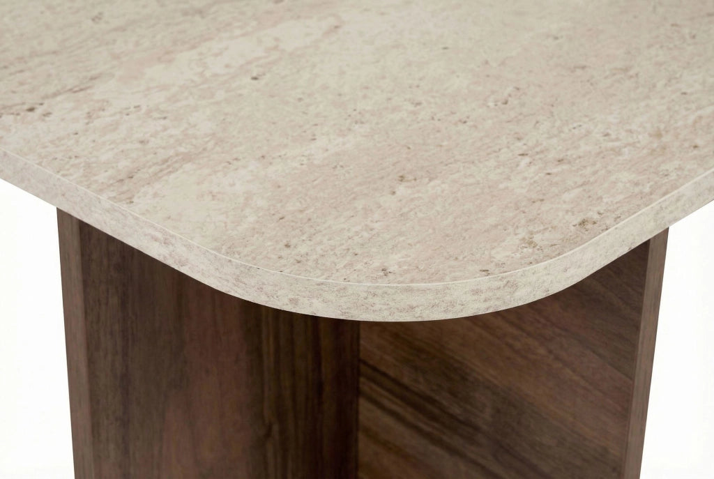 Nomeva, Tavolino da Salotto Forma Rettangolare, 120x60x41h cm Marrone Noce