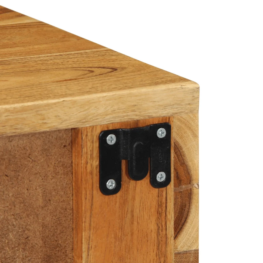 vidaXL Comodino a Parete in Legno Massello di Acacia
