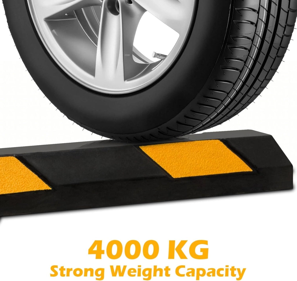 SOARS Cuneo ruota 183 x 15 x 10 cm, arresto ruota in gomma con riflettori, carico massimo 4000 kg, paraurti parcheggio per auto, autobus, camion, rimorchio