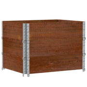 Fioriera | Cassetta per fiori | Vaso da Giardino Marrone 80x60 cm Legno Massello di Pino