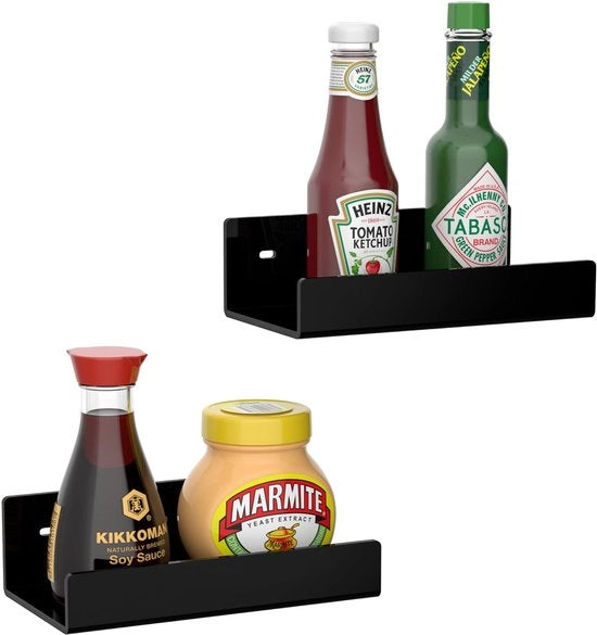 Pannelli di decorazione per parete in acrilico neri, 18 cm, 2-pack, organizzatori per sala da pranzo in acrilico da appendere al muro