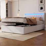 letto imbottito lino bianco 140 x 200 cm