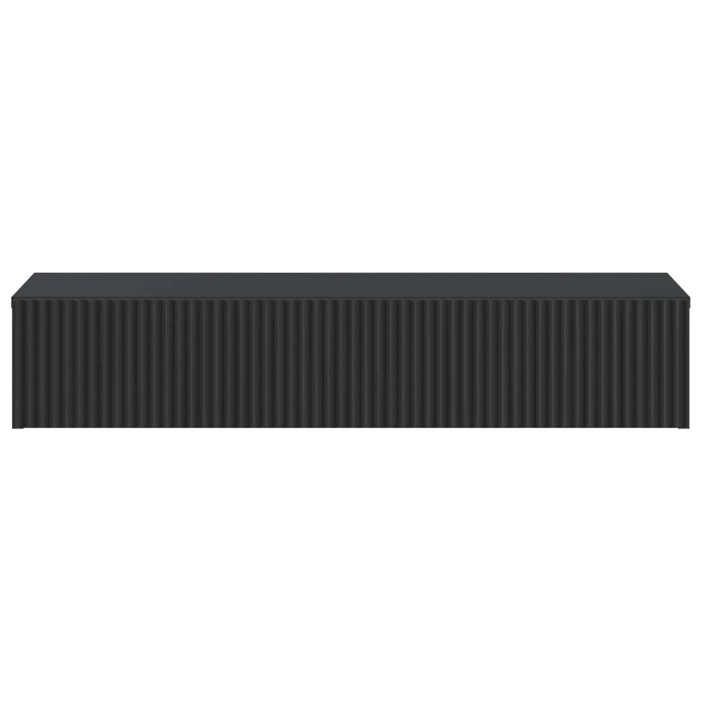 Tavolino da Parete Laterale Nero 87,5 x 34,5 x 17 cm