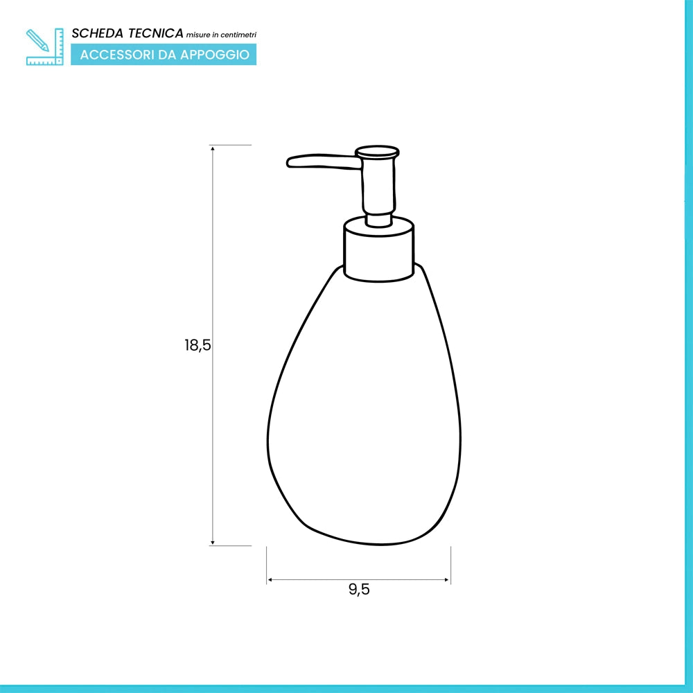 Dispenser Sapone Grigio Da Appoggio In Poliresina Effetto Pietra Stone