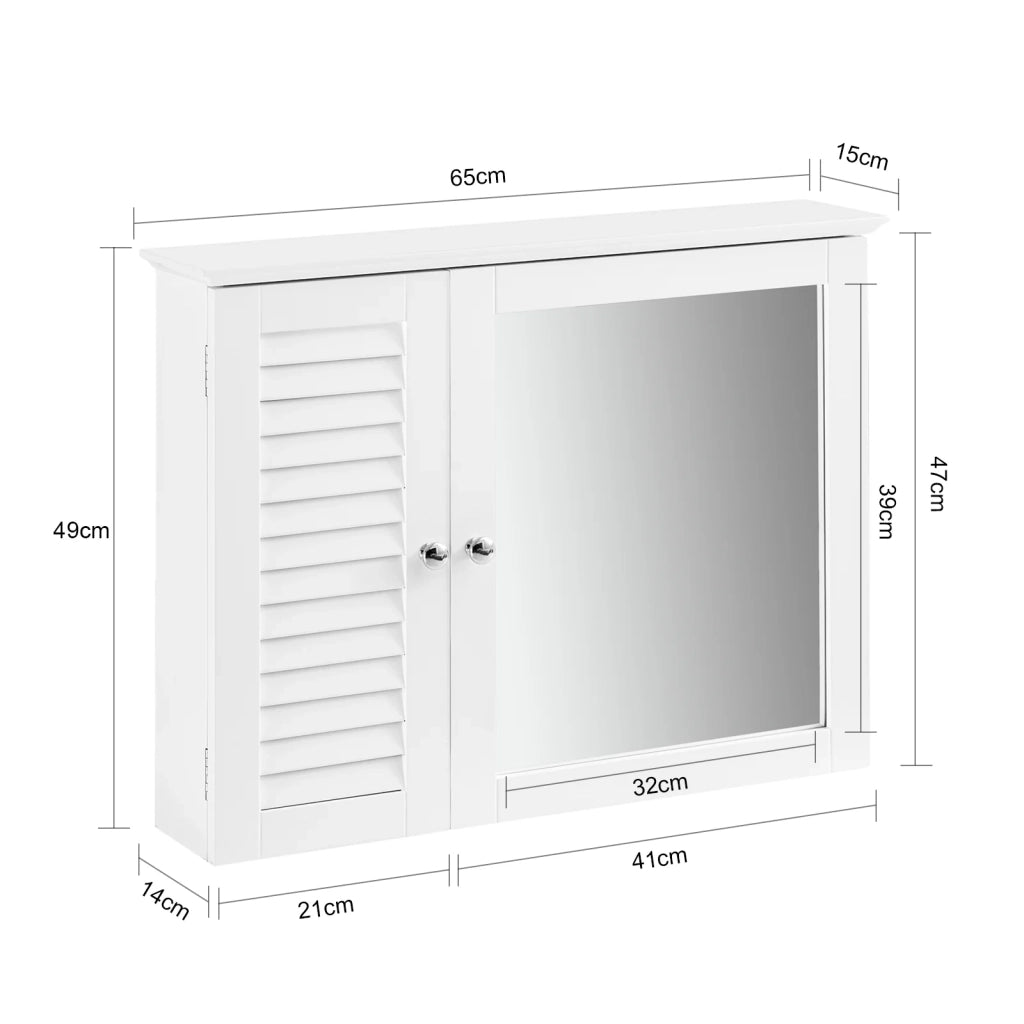 Armadietto pensile per Bagno o Cucina Mobiletto Bagno Pensile Bagno Pensile Cucina Mobilletto Bagno Parete Bianco BZR55-W