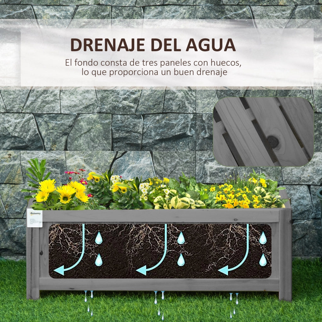 Fioriera Pieghevole in Legno per Giardino Balcone Terrazza ¨C Zephmum ¨C 70x30x25 cm Grigio