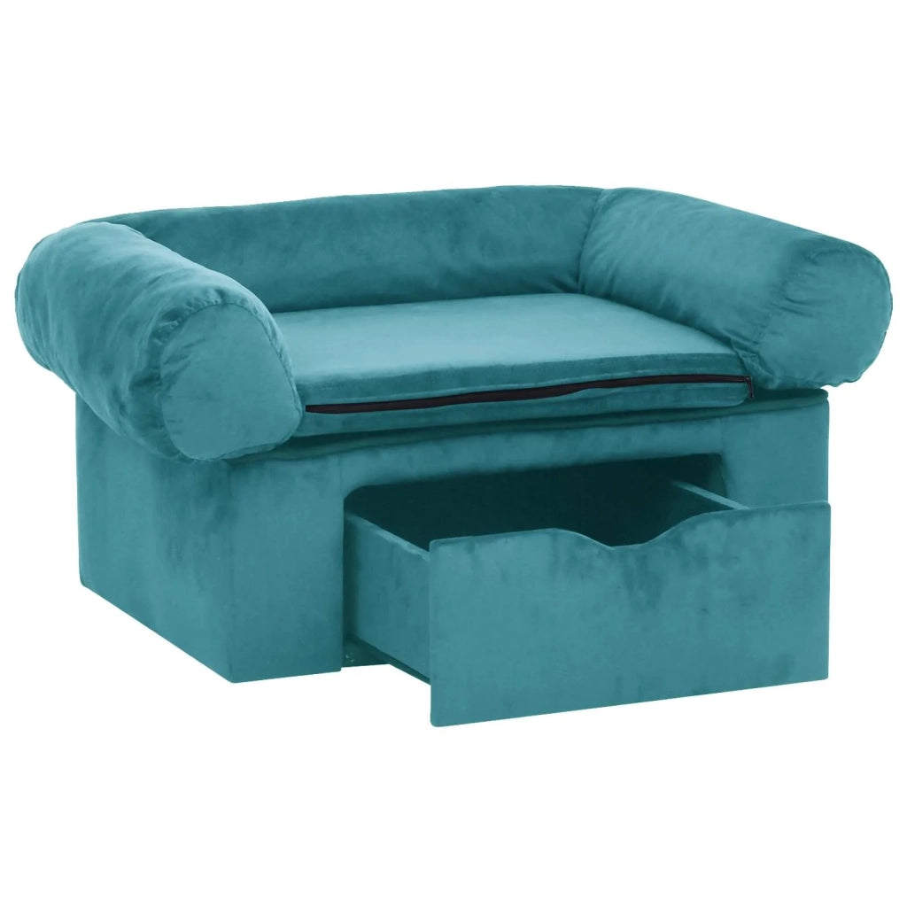 vidaXL Divano per cani Turchese 75 x 50 x 38cm Peluche