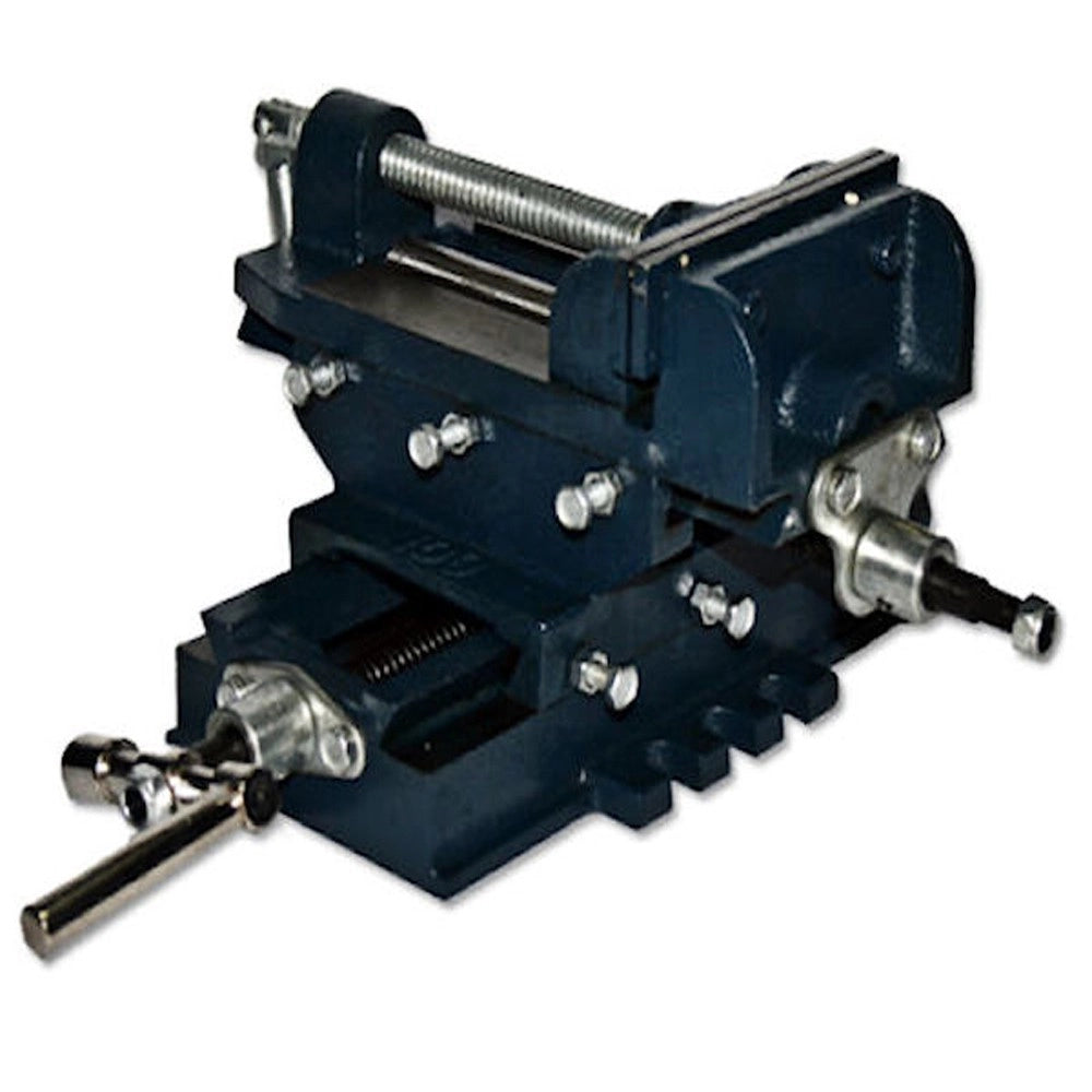 Trade Shop - Morsa A Croce Da 100mm 4 Pollici Doppie Ganasce Per Trapano A Colonna Da Banco -