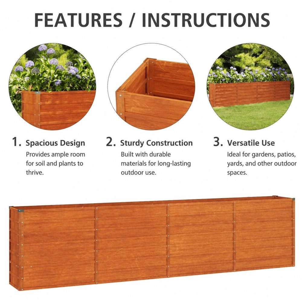 Rusty Raised Bed 320x40x77 Cm Corten Steel