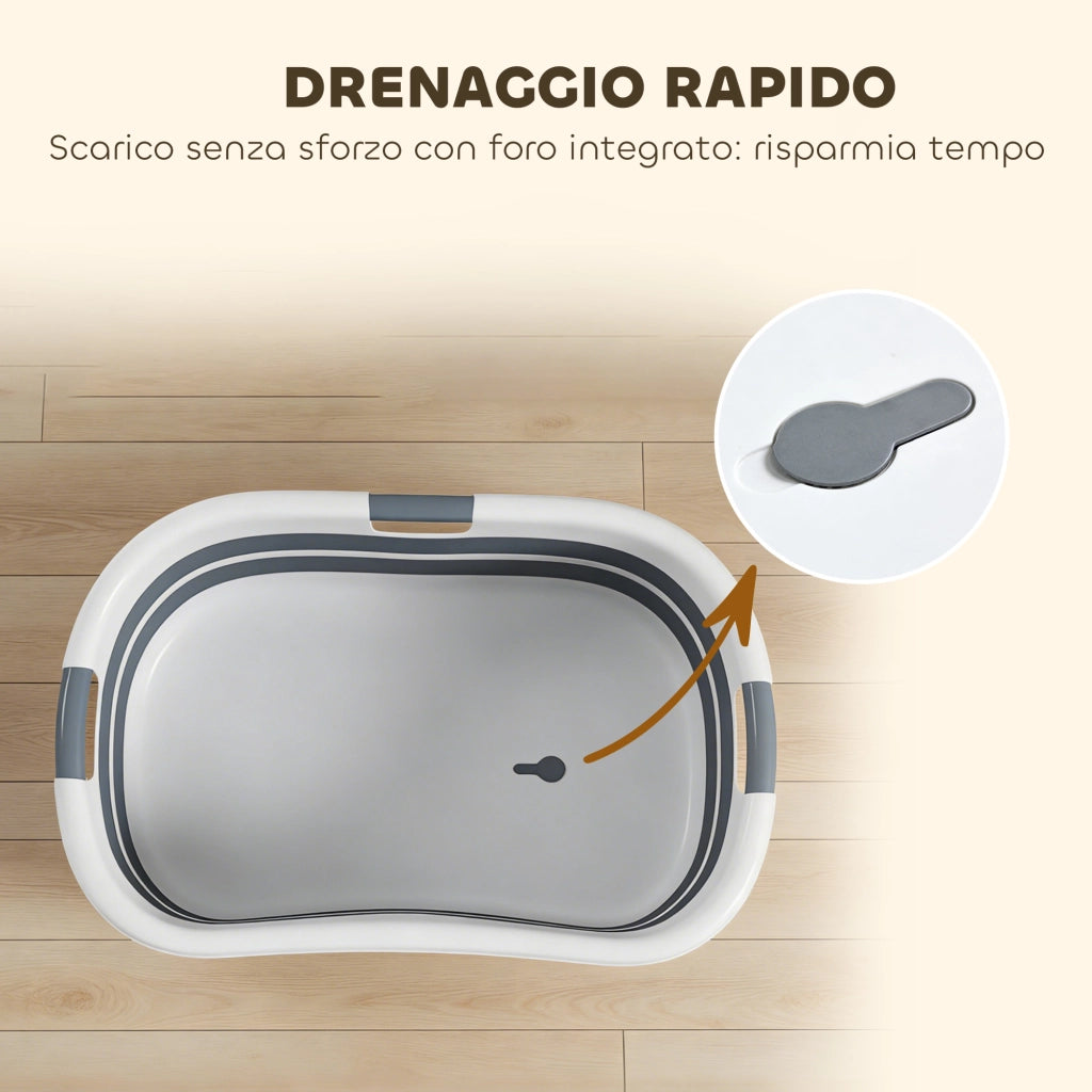 Vasca da Bagno Pieghevole per Cani ¨C zephmum ¨C Grigia