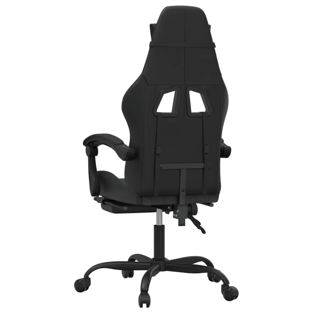 vidaXL Sedia da Gaming con Poggiapiedi Nero in Similpelle