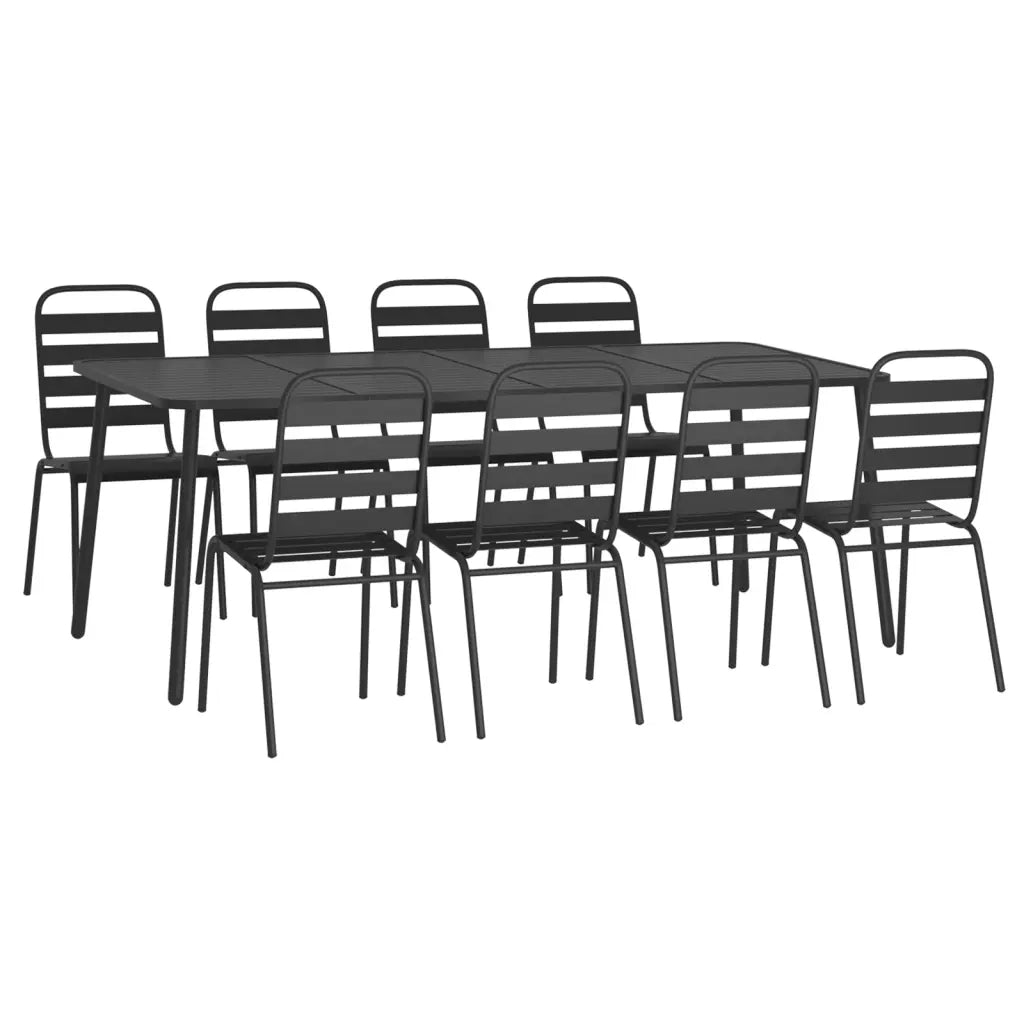 Set da Pranzo da Giardino 9 pz in Acciaio Antracitecod mxl 76749