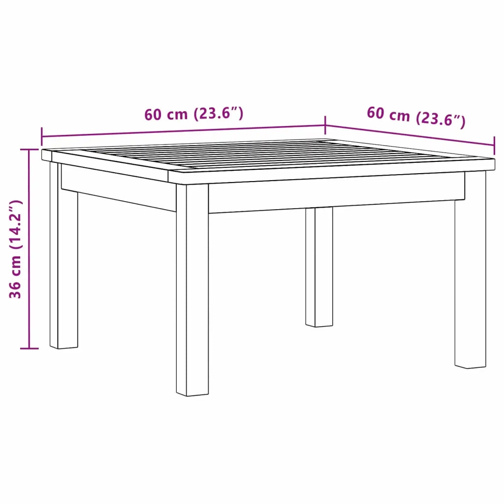 Tavolino da salotto Acacia chiaro 60 x 60 x 36 cm 42026779