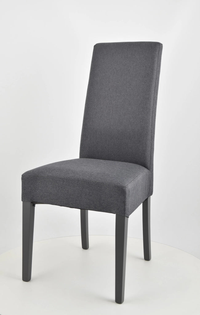 Set 4 sedie Chiara Tommychairs, struttura in faggio grigio scuro, seduta e schienale imbottiti e rivestiti in tessuto