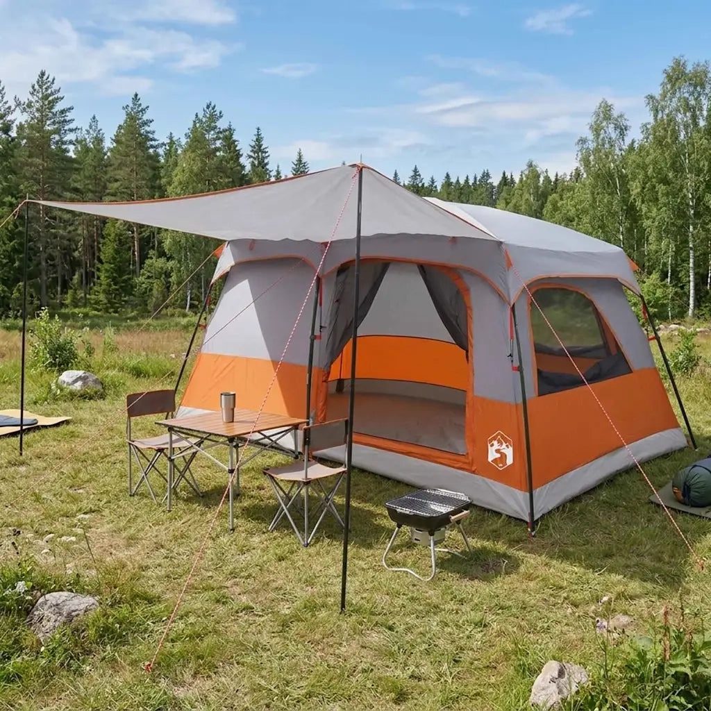 Tenda Familiare con tetto Grigio e arancione 420 x 305 x 200 cm 42028499