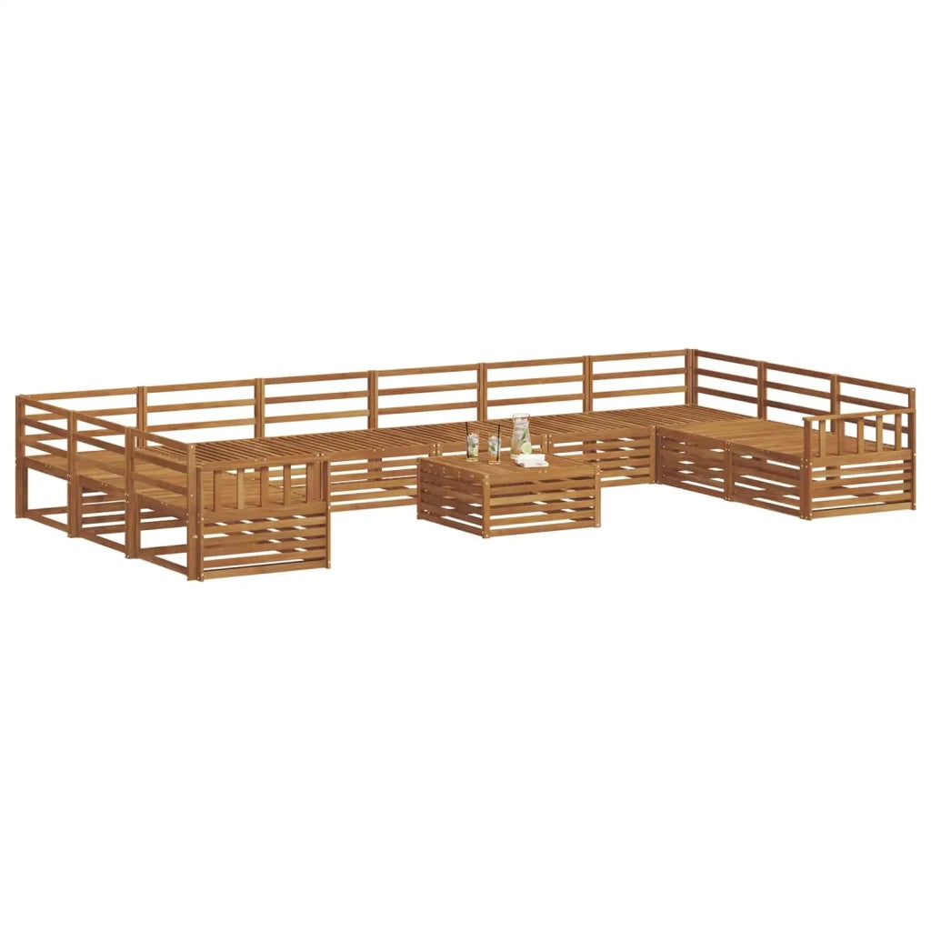 Set divani 11 pcs Naturale Legno di Acacia Massello