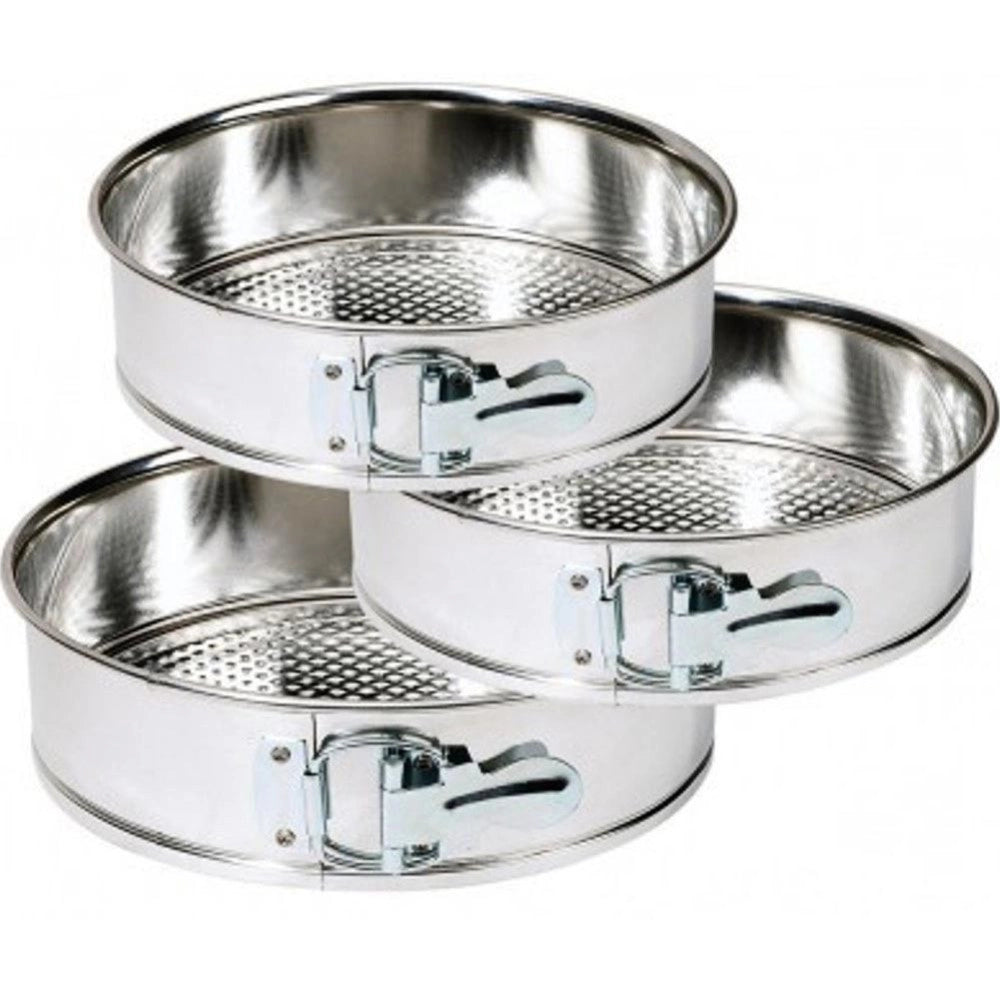 Trade Shop - Set 3 Tortiere A Cerniera Da Forno Antiaderenti Teglie Smontabili Stampi Dolci -
