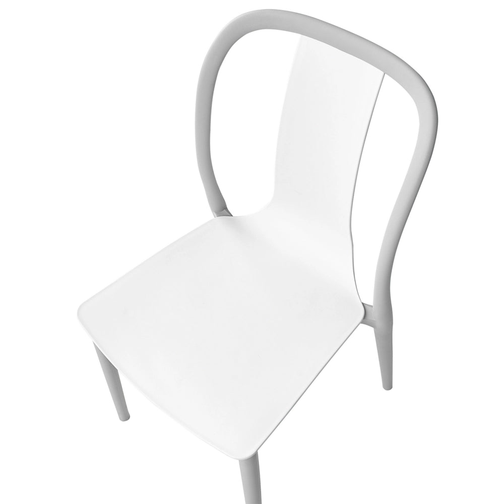 Set di 4 Sedie materiale sintetico da Esterno in Colore Bianco e Grigio giardino patio terrazzo