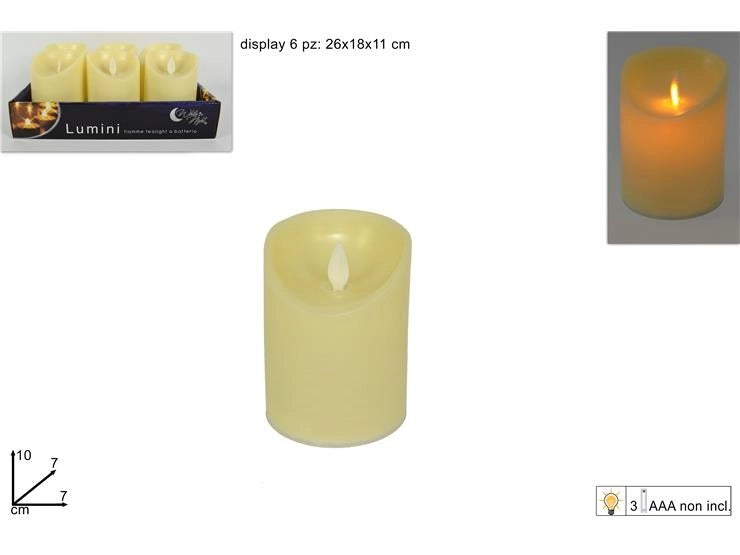 1 Pezzo Lumino con Movimento Fiamma a Batteria 10 cm