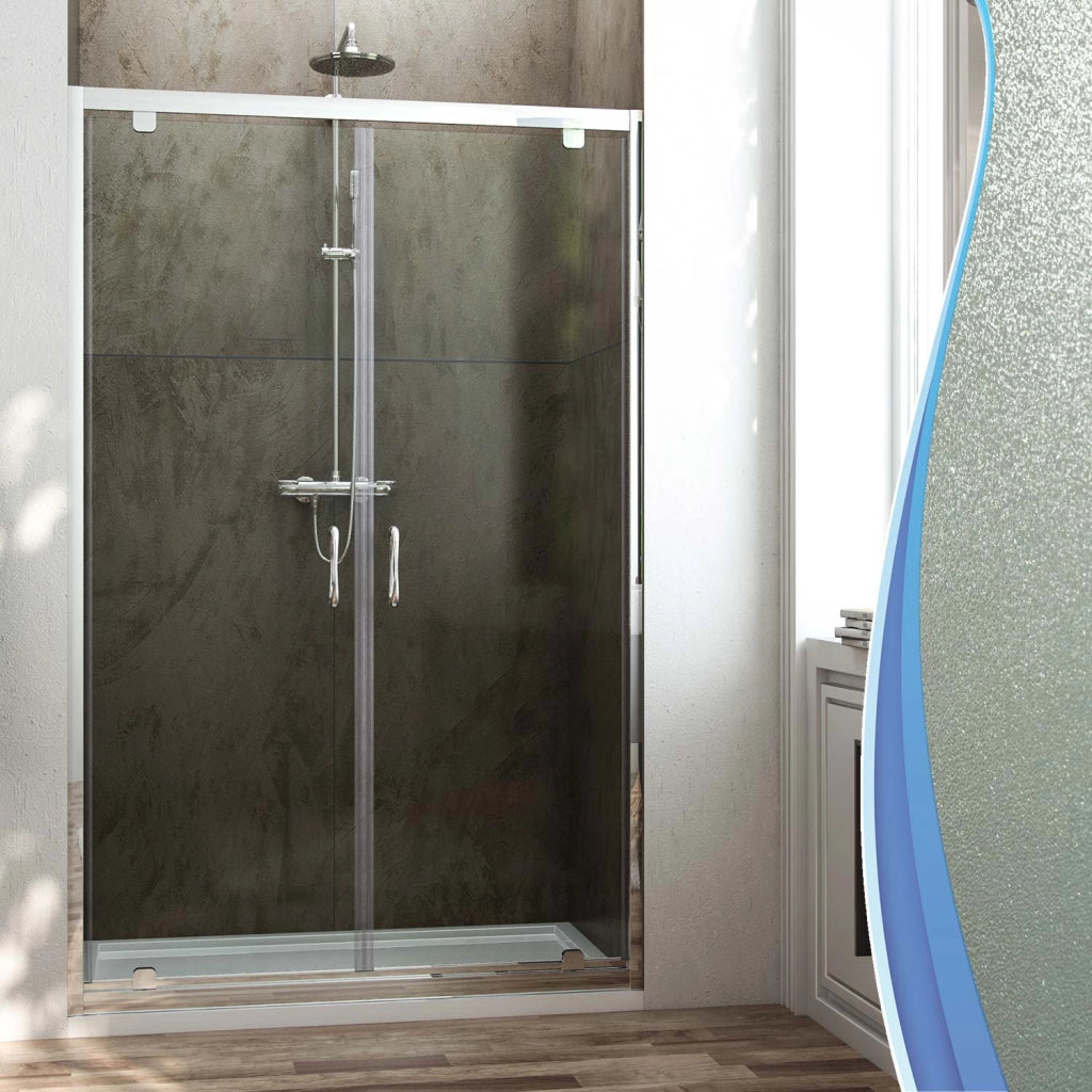 Porta Parete Doccia 100 cm 2 Ante Battenti in Cristallo Opaco 6mm H185 Fosterberg Koge