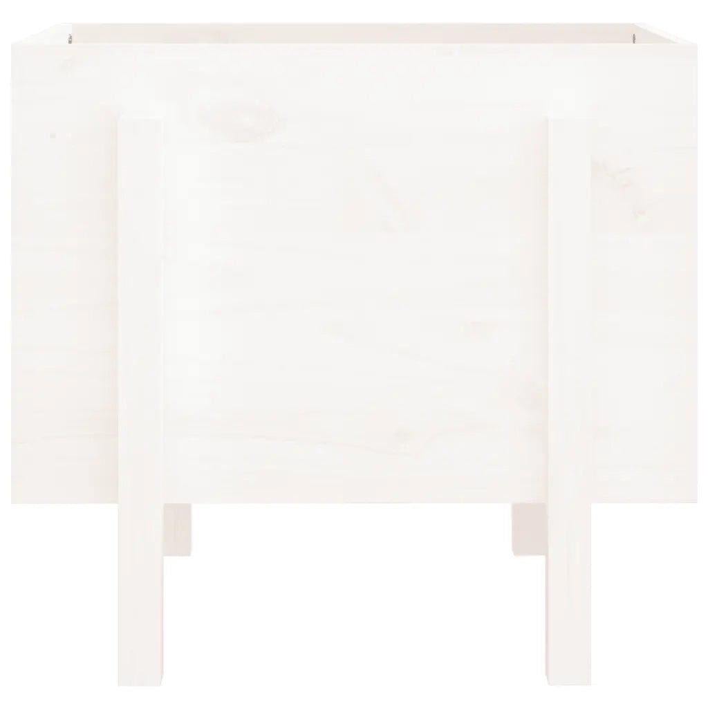Fioriera da Giardino Bianca 62x50x57 cm Legno Massello di Pino 825206