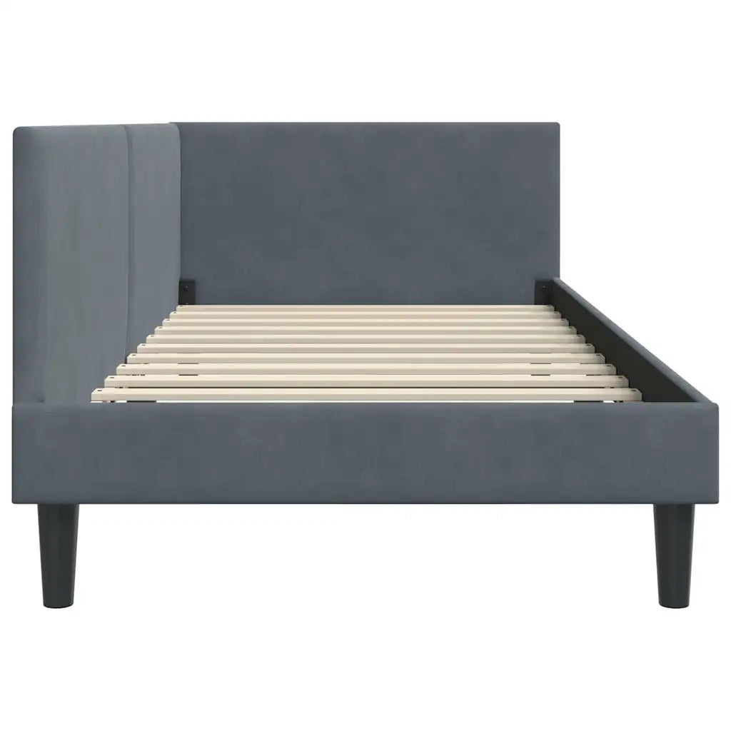 Cornice del letto ad angolo Grigio scuro 100 cm x 200 cm
