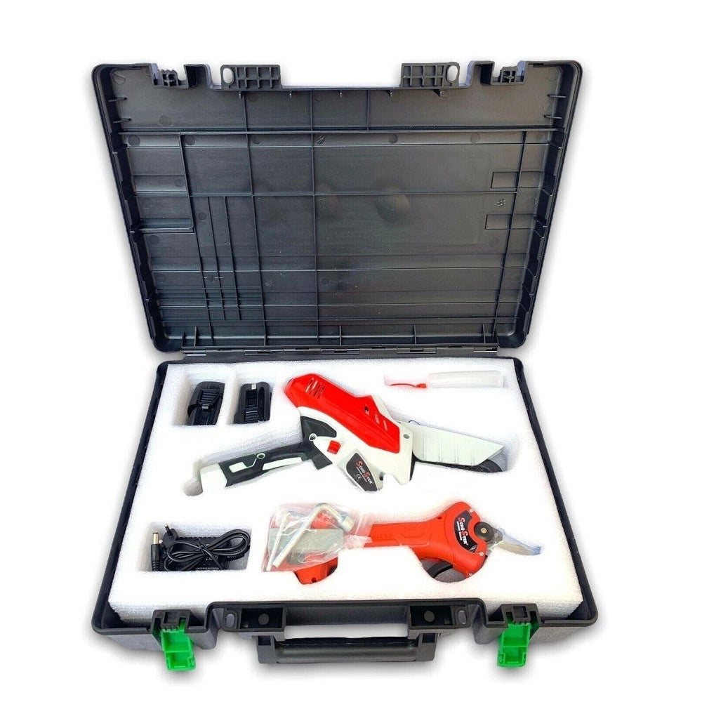 Trade Shop - Kit Potatura 2 In 1 Forbici Cesoia Motosega Elettrica A Batteria 18v 1.5 Ah -