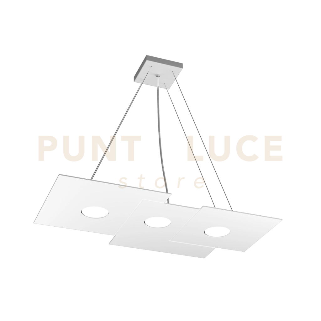 PLATE SOSPENSIONE 3 LUCI ATTACCO GX53 BIANCO