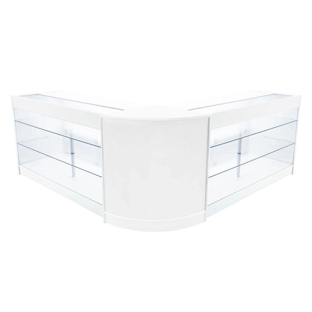 Set Banconi Bianco Helios LED K1500 CM60 con Serratura e Vetrina Espositiva
