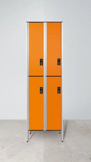 Armadio spogliatoio in laminato stratificato HPL sovrapposto a 4 posti certificato per uso alimentare cm. 80x50x200h