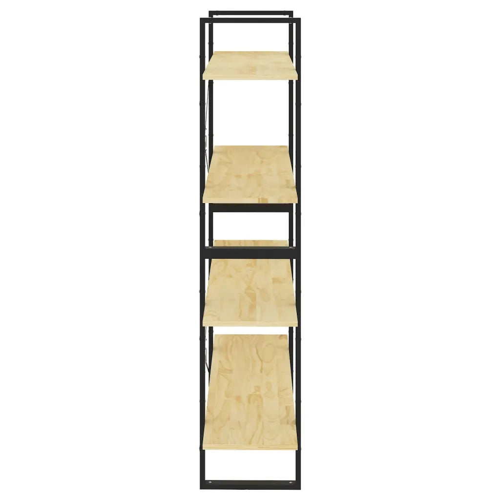 Libreria a 4 Ripiani 100x30x140 cm in Legno Massello di Pino 806482