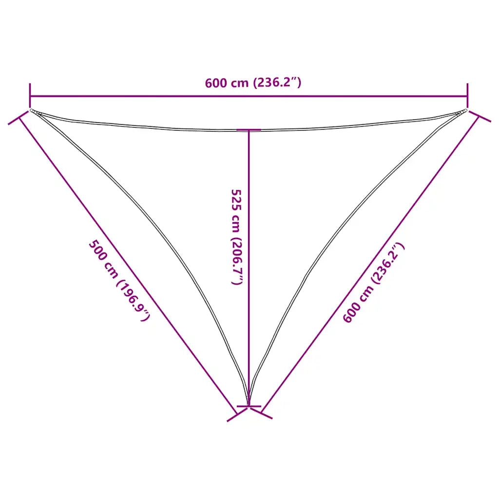 Parasole a Vela Oxford Triangolare 5x6x6 m Arancione 135731