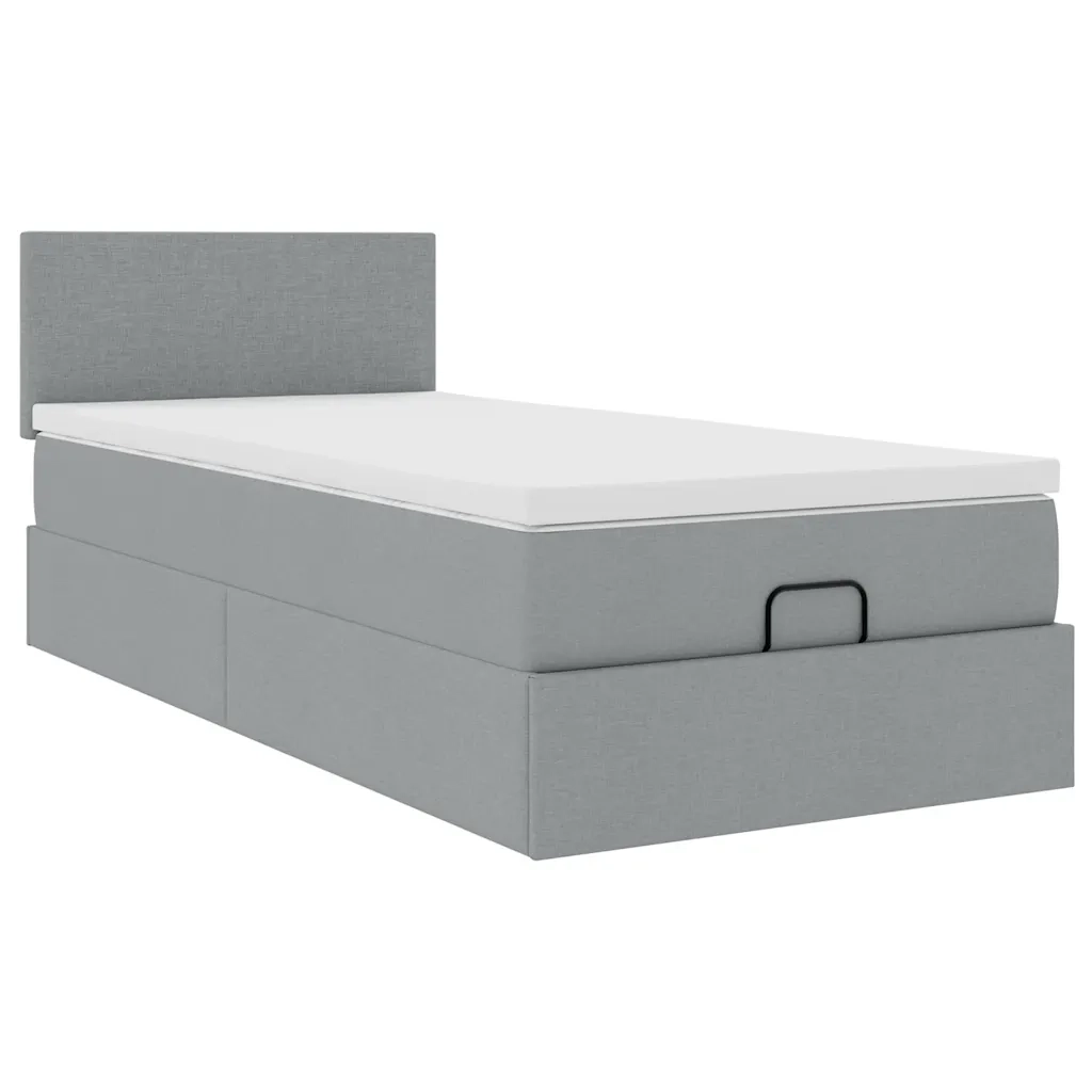 Struttura Letto Pouf con Materasso 90x190 cm in Tessuto 3311338