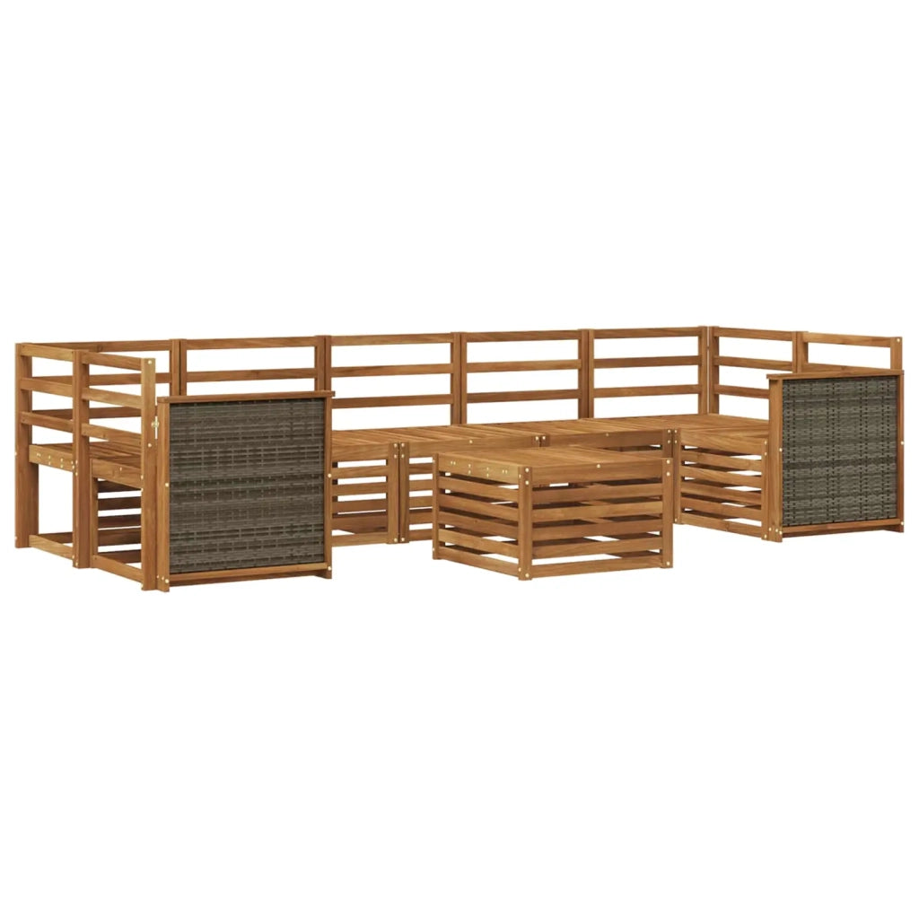 Set di divani da esterno 8 pz Naturale Legno di Acacia Massello 3384135