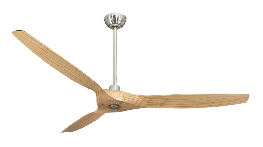 Vam Ventilatore da soffitto OUTDOOR a risparmio energetico nichel pale ABS effetto acero 153 cm telecomando 5 velocitÃ